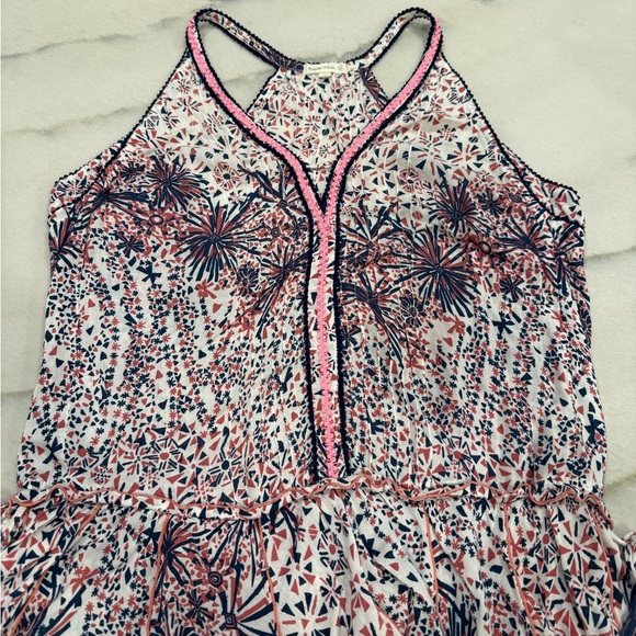 Poupette St. Barth Nola Mini Dress Size Small Pink White Navy - Picture 2 of 15